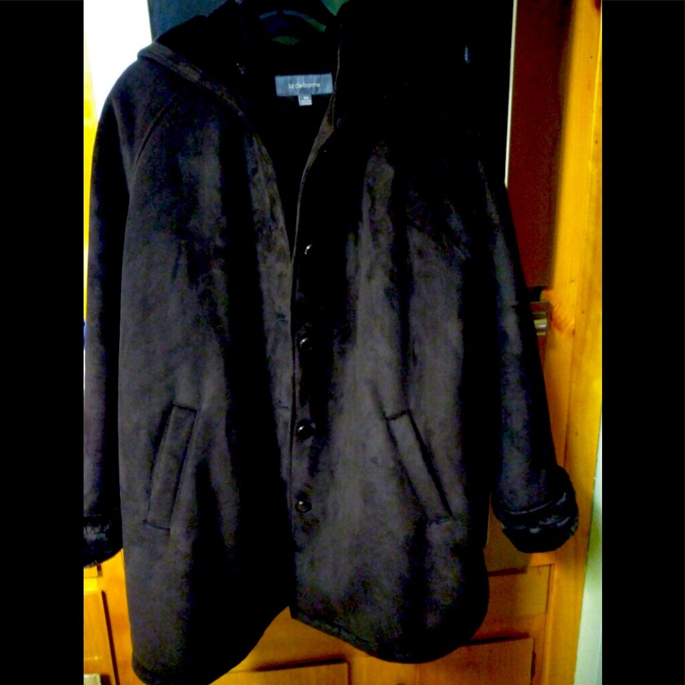 Liz Claiborne 2X suede Chocolate Brown Sherling!